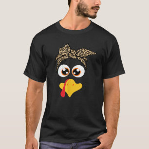 Turkey Face Leopard Headband Women Funny Turkey Th T-Shirt