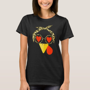 Turkey Face Leopard Headband Womens Thanksgiving P T-Shirt