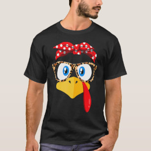 Turkey Face Pink Headband Running Pilgrim Trot Tha T-Shirt