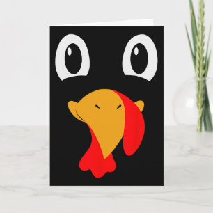 Turkey Face Tees Kids Funny Halloween Thanksgiving Card