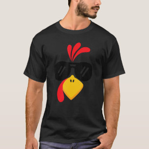 Turkey Face Thanksgiving Cute Boys Girls Sunglasse T-Shirt