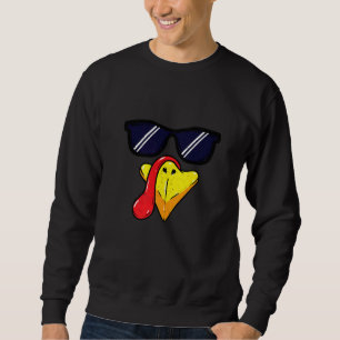 Turkey Face Thanksgiving Day Pilgrim Trot Costume  Sweatshirt