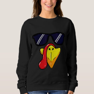 Turkey Face Thanksgiving Day Pilgrim Trot Costume Sweatshirt
