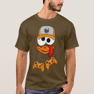 Turkey Face Video Game Player Thanksgiving Turkey T-Shirt