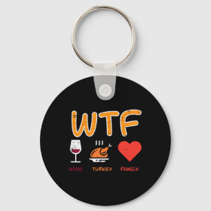 Turkey Family Funny Pun Happy Thanksgiving Fall Me Key Ring