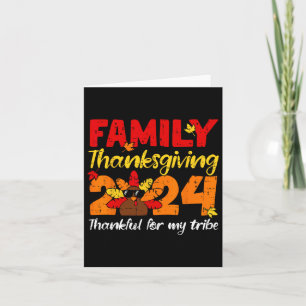 Turkey Family Thanksgiving 2024 Thankful For My Tr Card