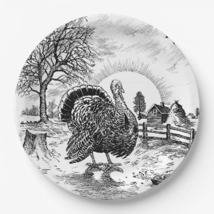 Turkey Farm Drawing Paper Plate
