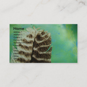 Turkey Feather Mixed Media Business Card
