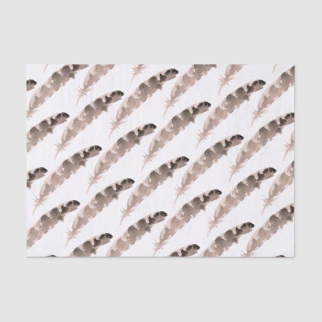 Turkey Feather Patterned | Thanksgiving Themed Tissue Paper (Front)