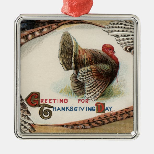 Turkey Feathers Metal Tree Decoration (Front)