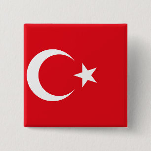 Turkey flag 15 cm square badge