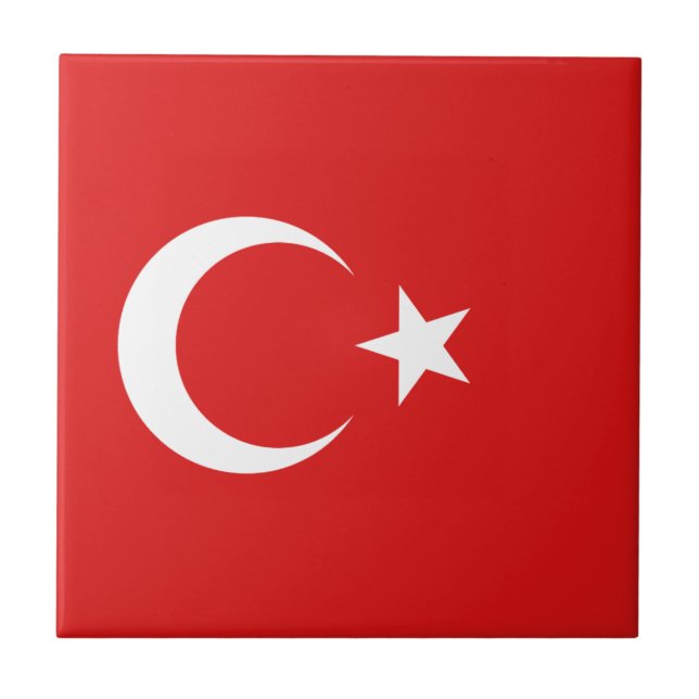 Turkey Flag Ceramic Tile (Front)