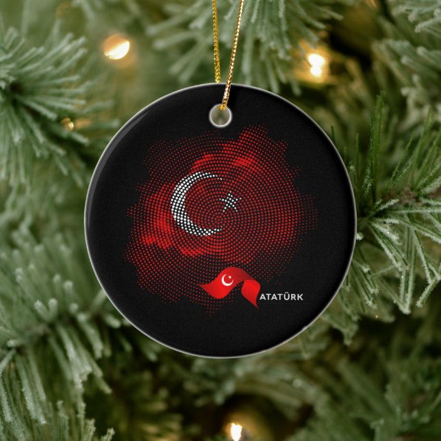 Turkey flag ceramic tree decoration (Tree)