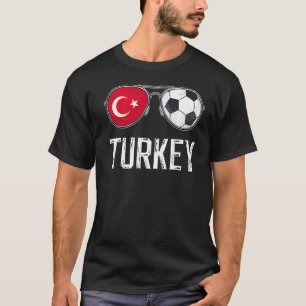 Turkey Flag & Football Sunglass Turk Fan T-Shirt