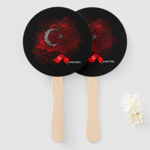Turkey flag hand fan