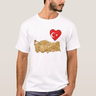 Turkey Flag Heart and Map T-Shirt