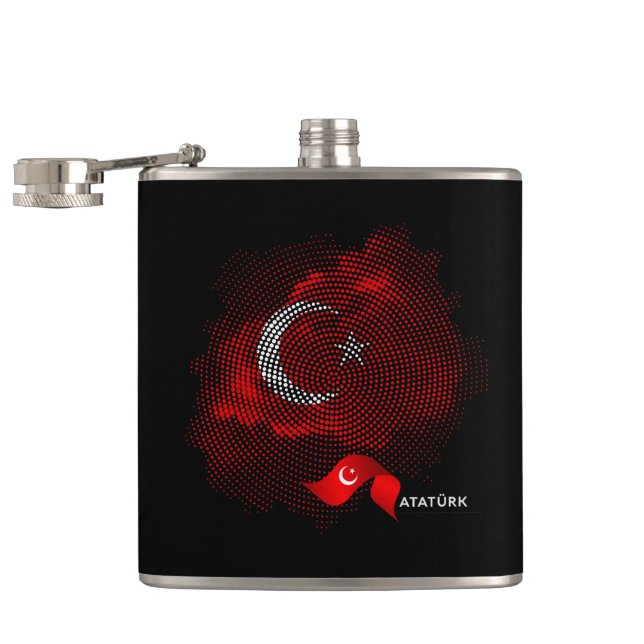 Turkey flag hip flask (Opened)