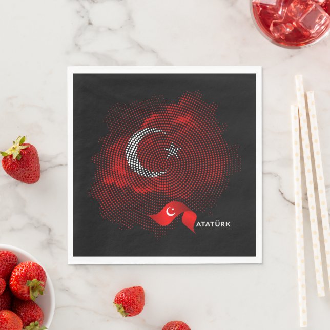 Turkey flag napkin (Insitu)