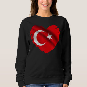 Turkey Flag On Shape Of Heart Turkish Turkey Sweatshirt