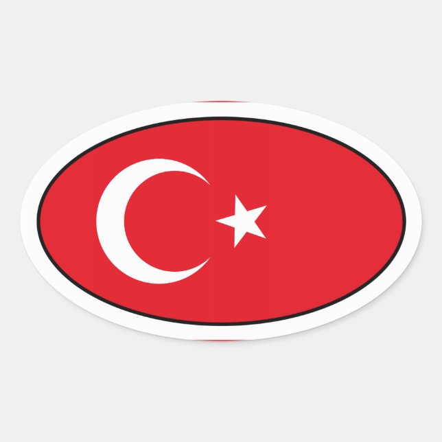 Turkey Flag Oval Sticker (Front)