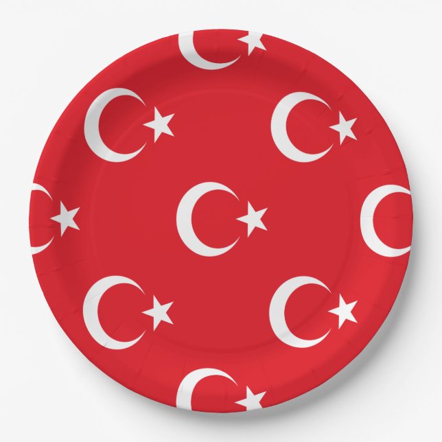 Turkey Flag Paper Plate (Front)