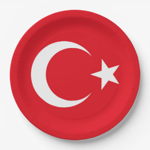 Turkey Flag Paper Plate
