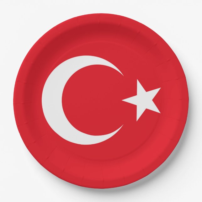 Turkey Flag Paper Plate (Front)