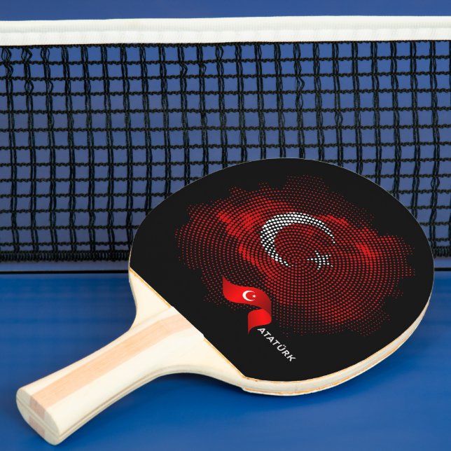 Turkey flag ping pong paddle (Insitu)
