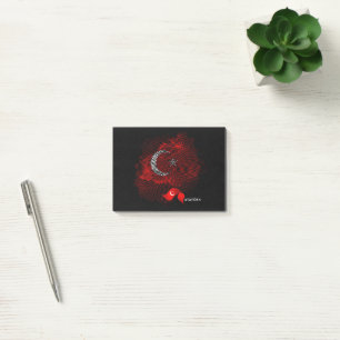 Turkey flag post-it notes