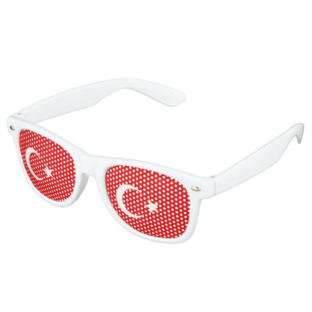 Turkey Flag Retro Sunglasses (Angled)