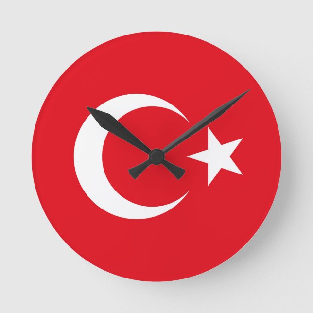 Turkey Flag Round Clock (Front)