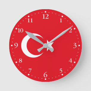 Turkey Flag Round Clock