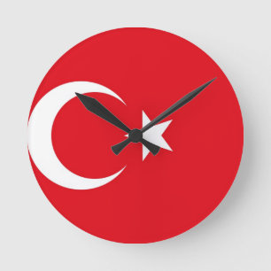 Turkey Flag Round Clock