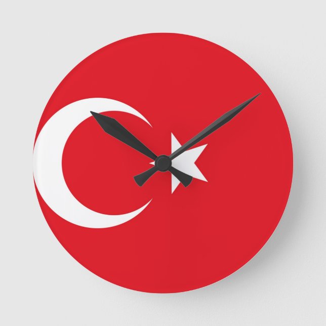 Turkey Flag Round Clock (Front)