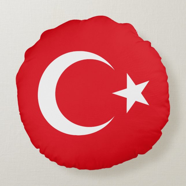 Turkey Flag Round Cushion (Back)