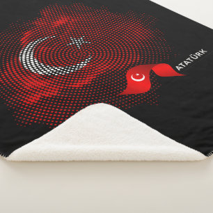 Turkey flag sherpa blanket