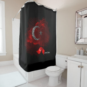 Turkey flag shower curtain