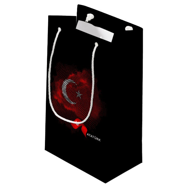 Turkey flag small gift bag (Back Angled)