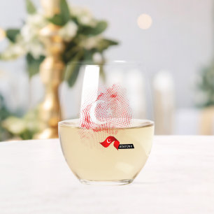 Turkey flag stemless wine glass