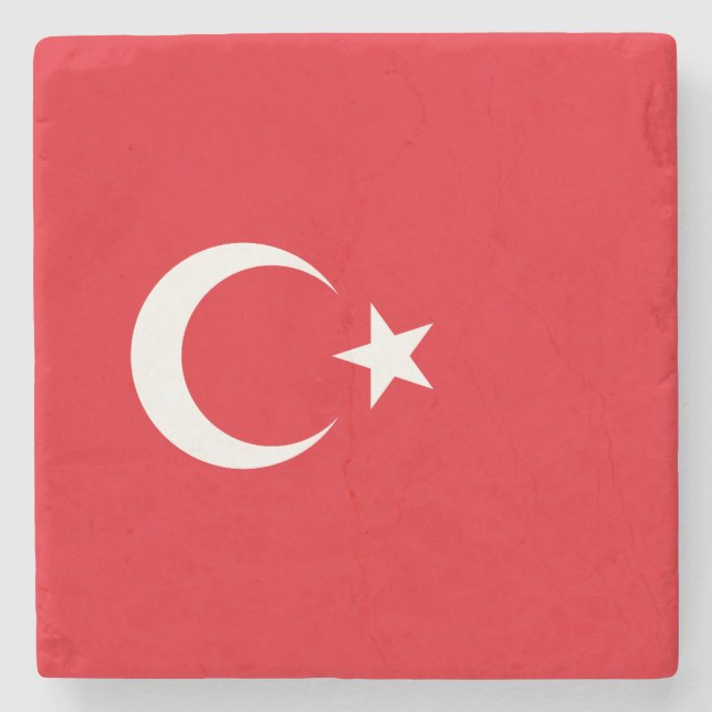 Turkey Flag Stone Coaster (Front)
