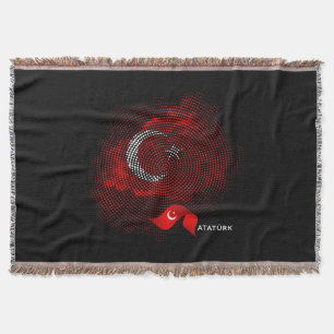 Turkey flag throw blanket
