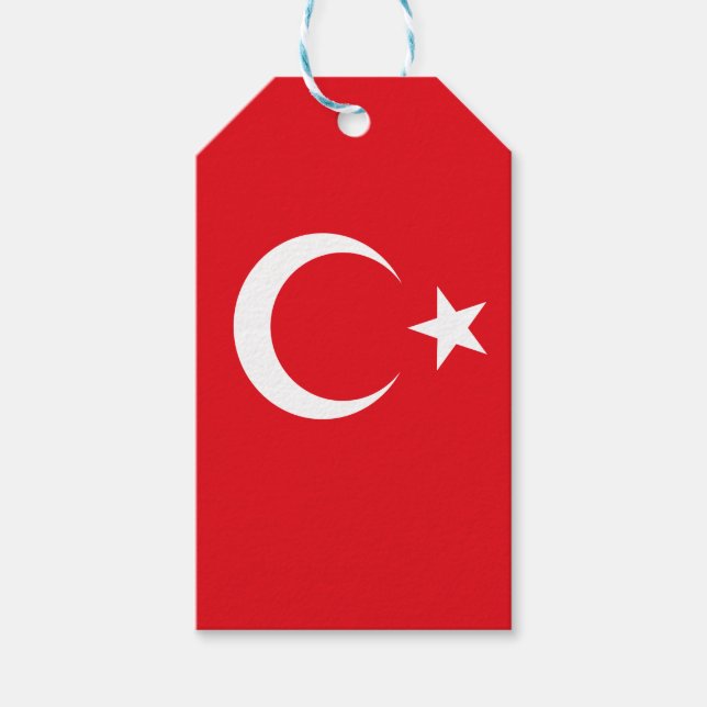 Turkey flag Turkish Gift Tags (Front)