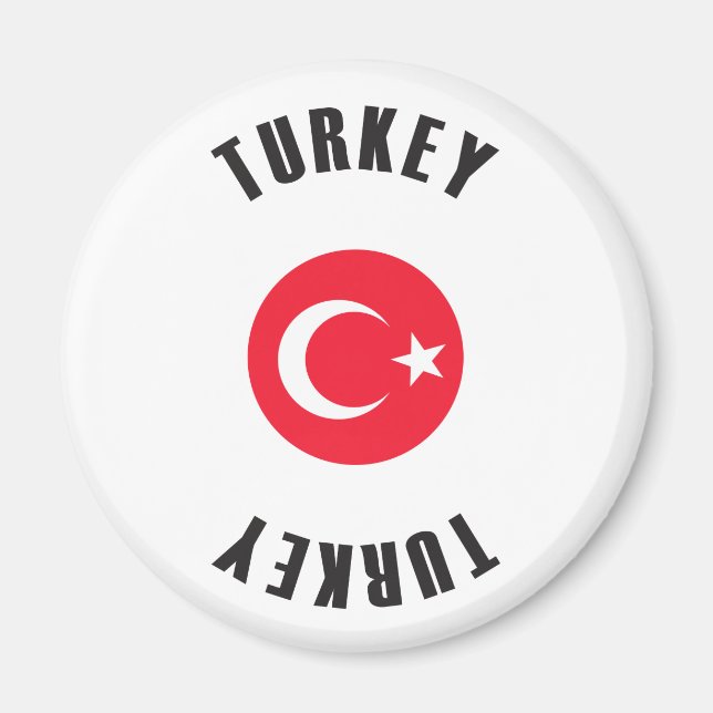 Turkey Flag Wheel Magnet (Front)