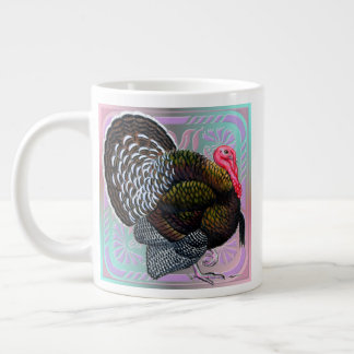 Turkey: Floral Bronze Tom Large Coffee Mug