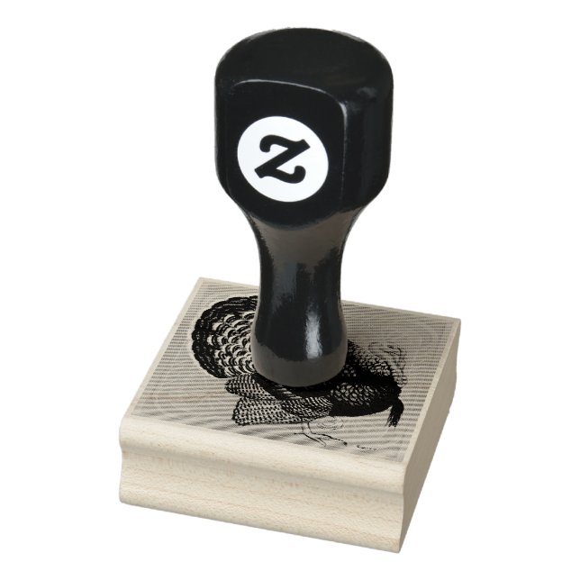 Turkey:  Floral Bronze Tom Rubber Stamp (Stamp)