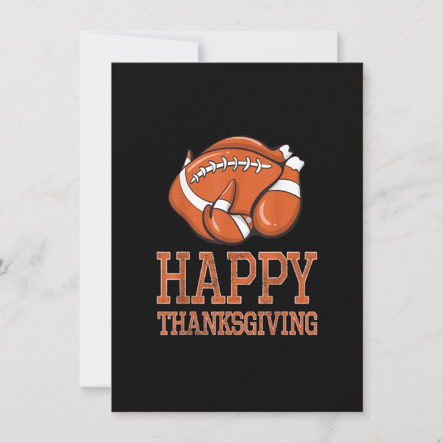 Turkey Football Happy Thanksgiving Funny Vintage F Invitation (Front)