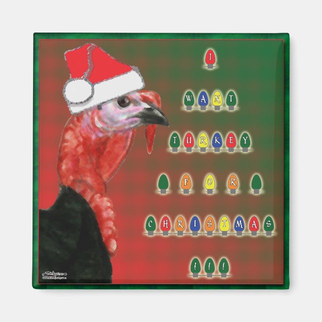Turkey For Christmas Magnet (Front)