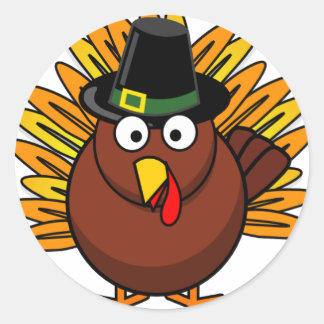 Turkey for Thanksgiving Holiday Classic Round Sticker