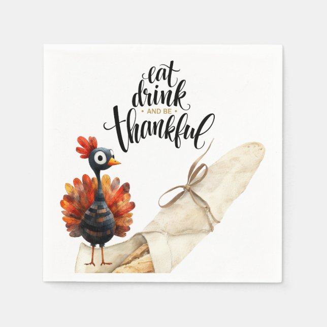 TURKEY for thanksgiving themed Fall Dinner Table  Napkin (Front)