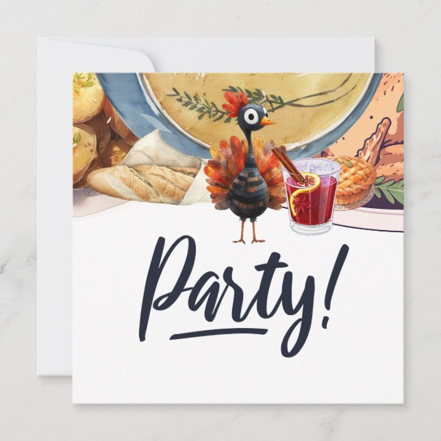 TURKEY for thanksgiving themed  Invitation (Front)
